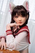 Japanese School-style Sakura Realistic silicone sex doll  Energetic Girl-style Cute with Cat Ears